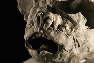 Clay model of an Elemental head