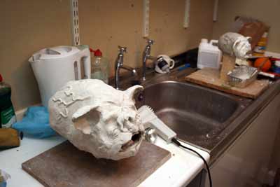 Clay Elemental head on a stand